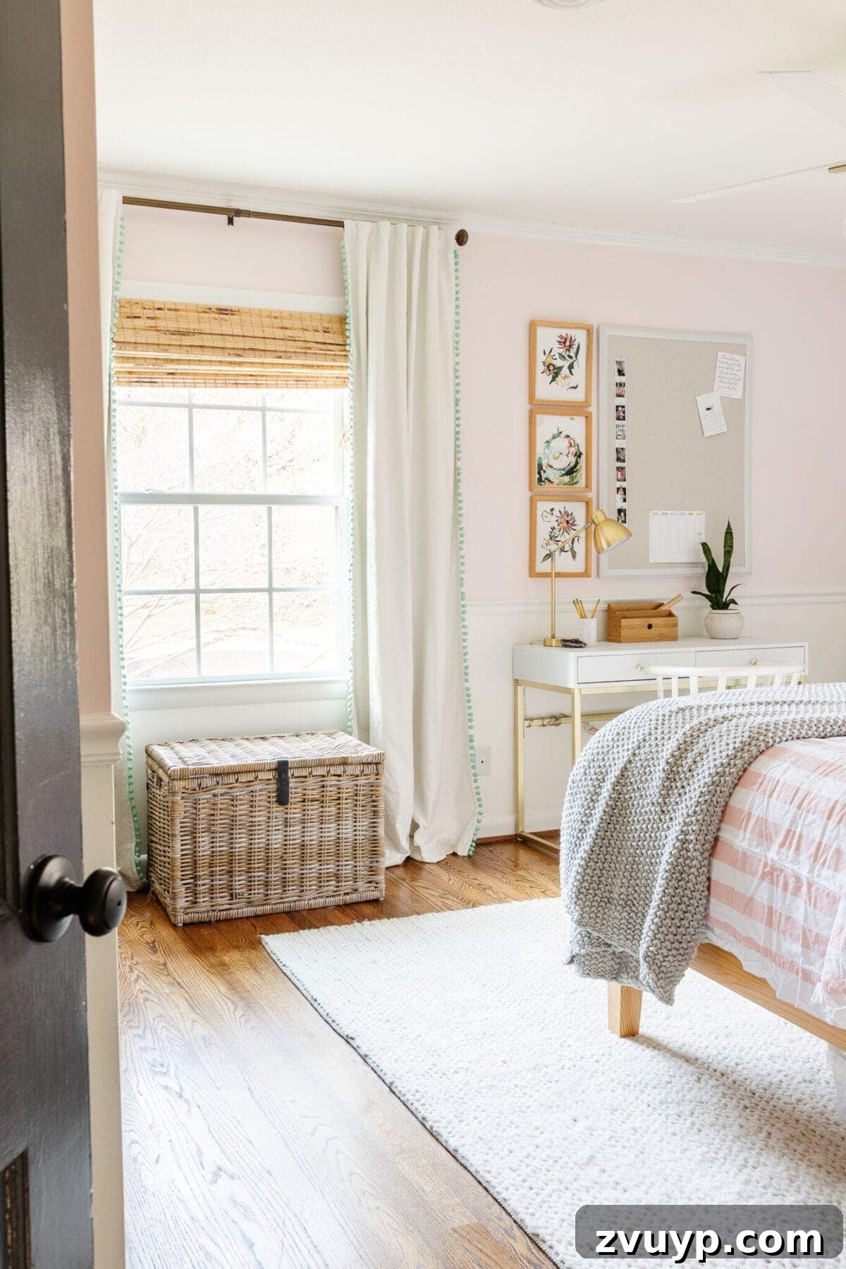 Boho Girl's Dream Room Makeover 7 A little girl bedroom gets a big girl update using a few boho furniture swaps, DIY geology art, and glam accents.