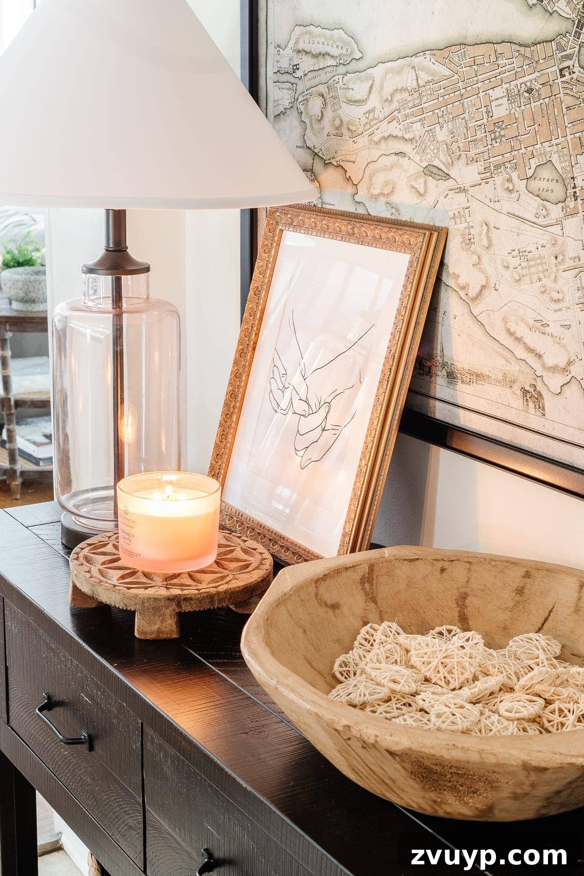 Chic Valentine's Ambiance 3 Elegant dining table setting with brass candlesticks and a subtle pink candle for Valentine's Day and beyond.