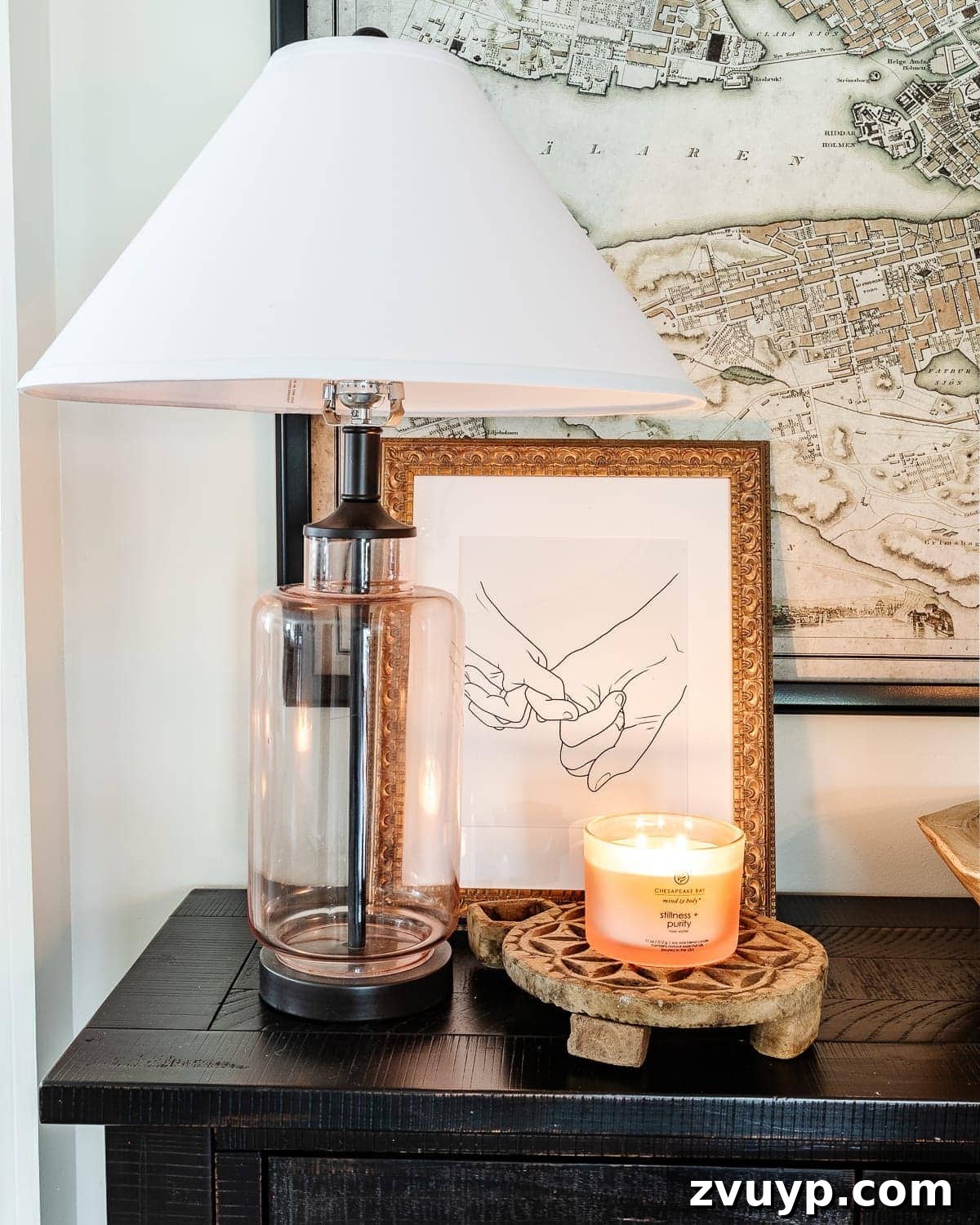 Chic Valentine's Ambiance 5 A subtle heart-shaped wooden dish on a marble tray, perfect for minimalist Valentine's decor and everyday use.