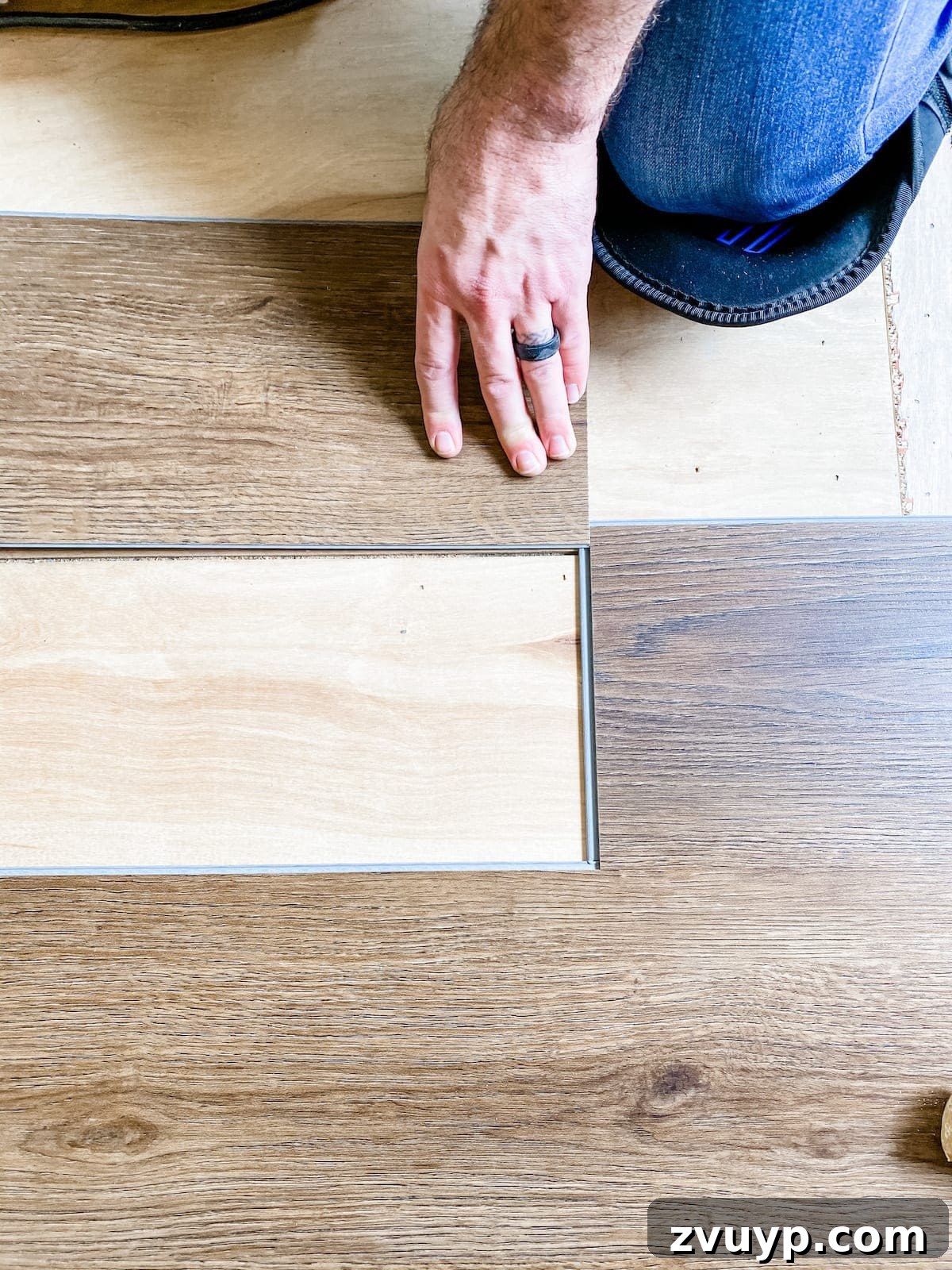 How to install luxury vinyl plank flooring, starting in the left corner