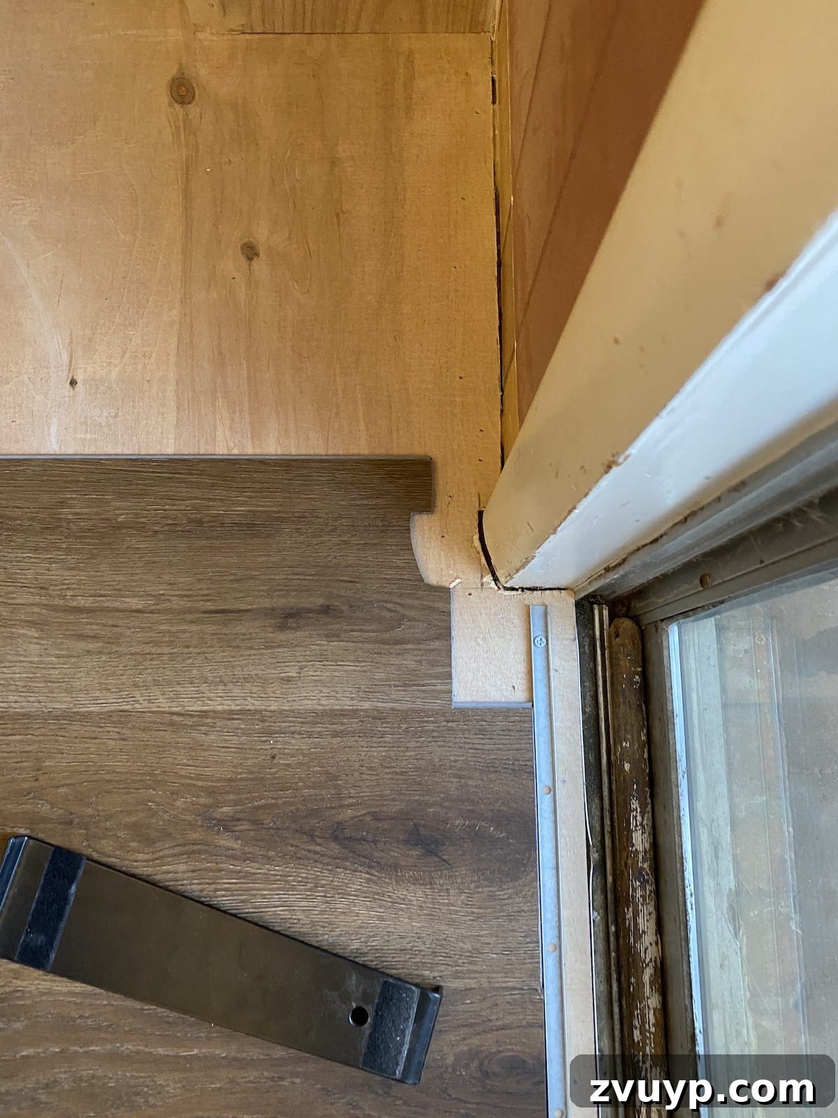 The best tool for making odd cuts: cutting the LVP plank with a jigsaw