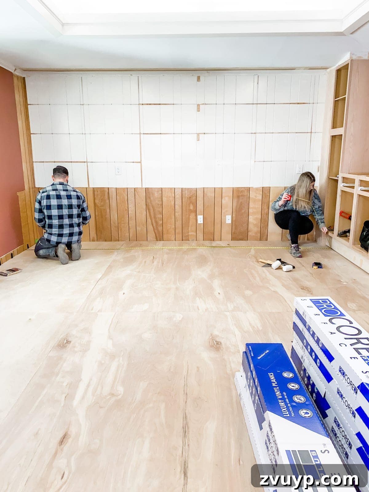 measuring a room for LVP flooring installation