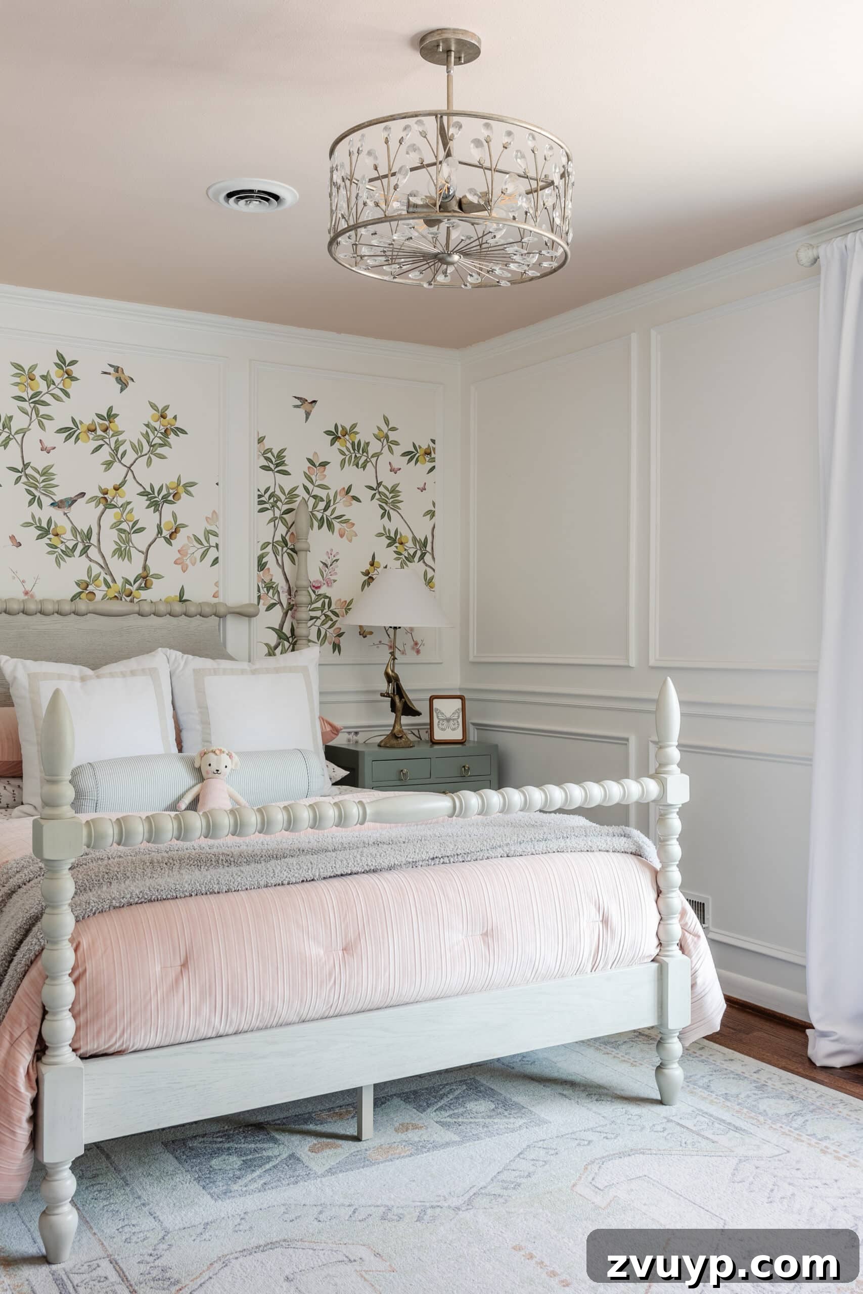 18 Paint Ideas That Will Completely Redesign Your Home 9 blush pink painted ceiling in a little girls room