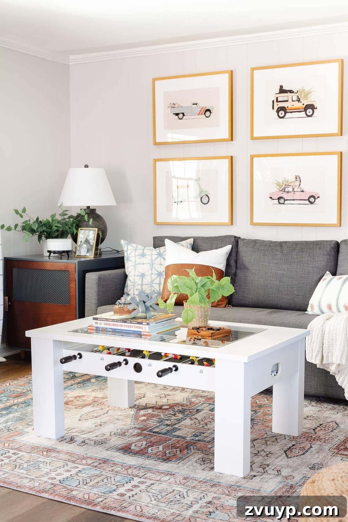 From Drab to Dream Den: Our Rec Room's Big Reveal 11 Dog crate cleverly designed as a stylish end table
