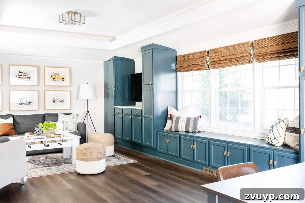 From Drab to Dream Den: Our Rec Room's Big Reveal 26 Bright and inviting rec room, ready for family fun
