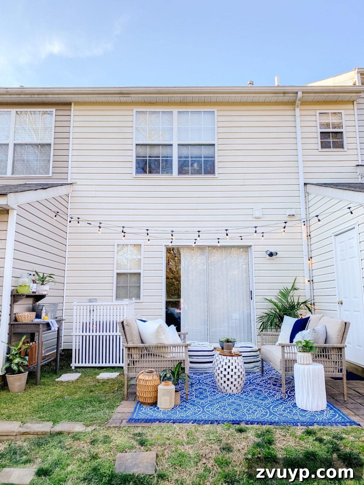 Budget-Friendly Backyard Oasis 4 townhouse patio in a small backyard