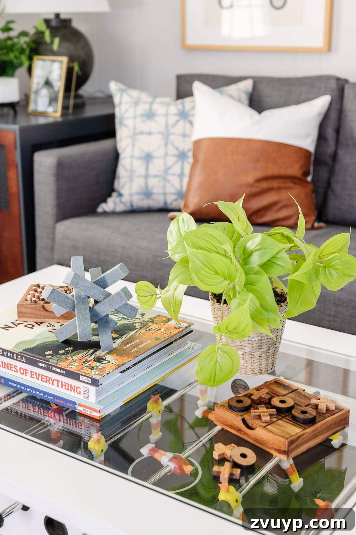Simple Steps to a Stunning Coffee Table 12 Playful rec room coffee table decor ideas with games and family-friendly books