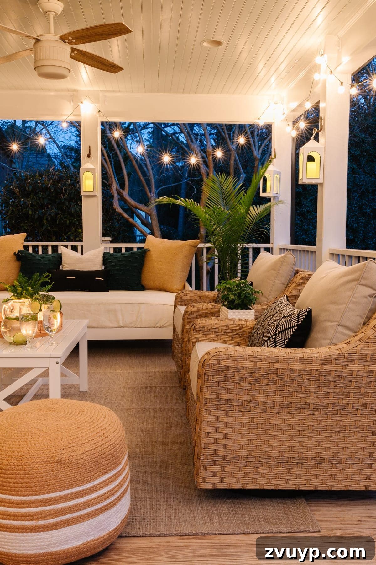 Revitalizing Our Outdoor Retreat 14 The fully refreshed back porch, showcasing all the new furniture and decor, ready for enjoyment.