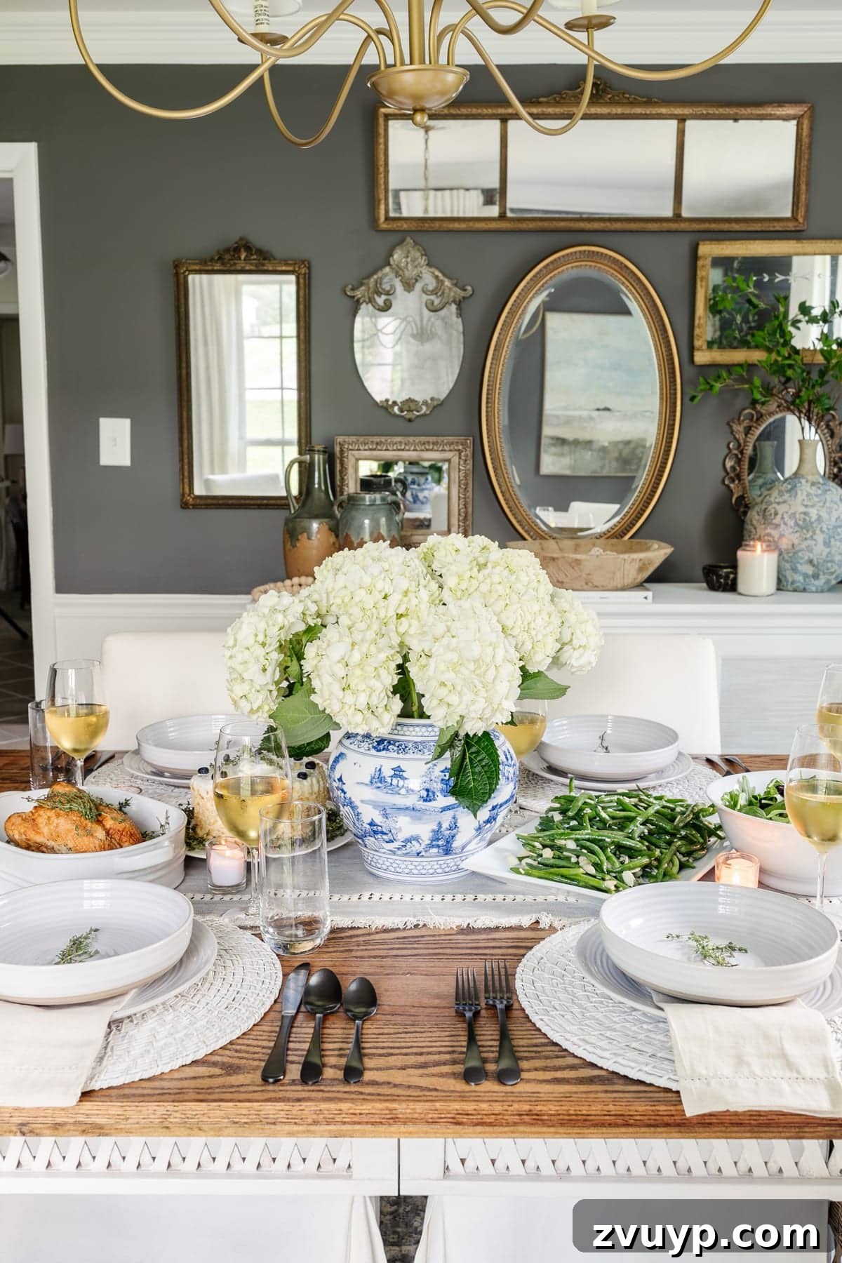 Stylish Dining Table Decor on a Budget Plus Affordable Dinnerware Gems 11 Modern traditional Chinoiserie table decor with elegant servingware