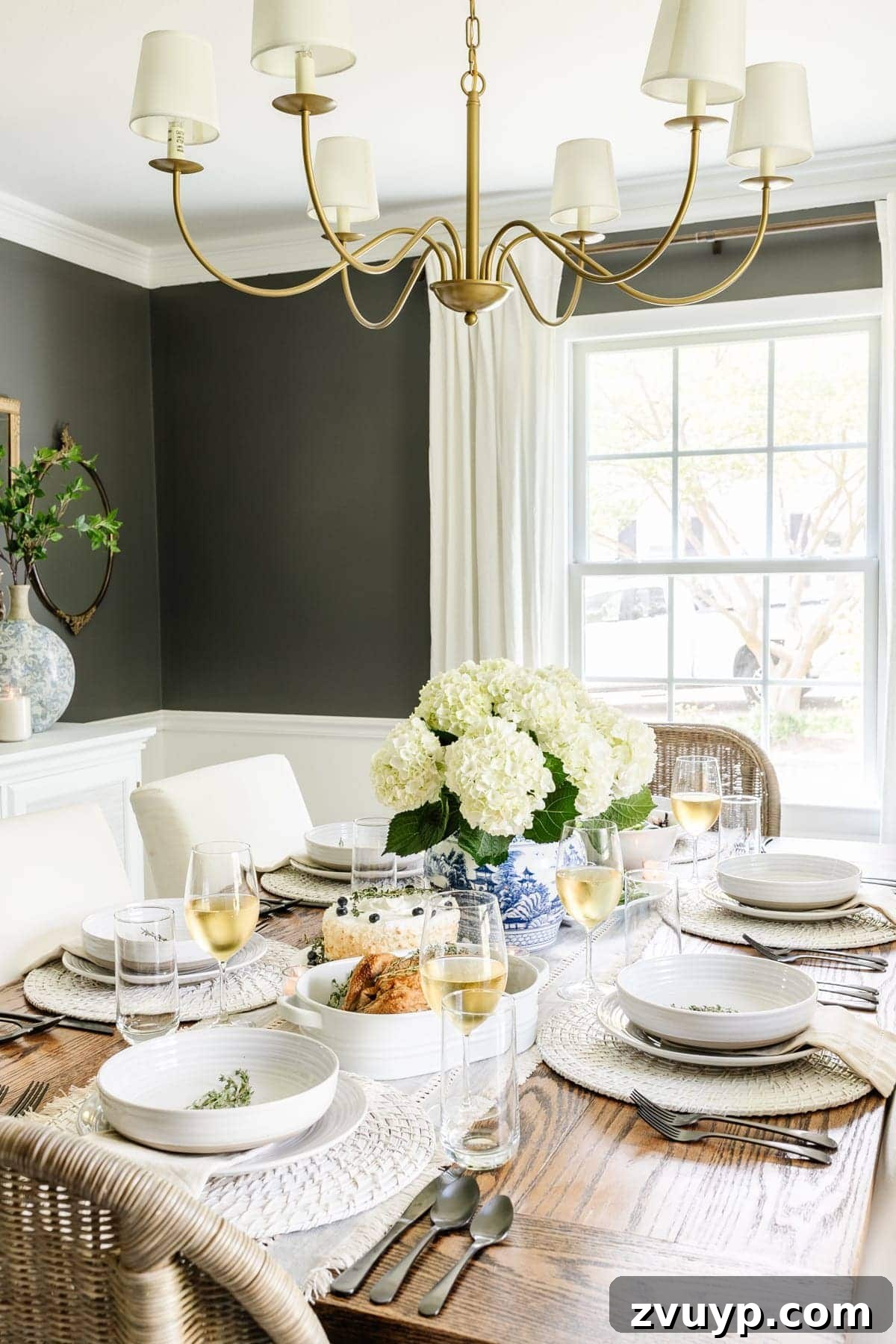 Stylish Dining Table Decor on a Budget Plus Affordable Dinnerware Gems 12 Modern traditional table decor for Mother's Day with serving platter