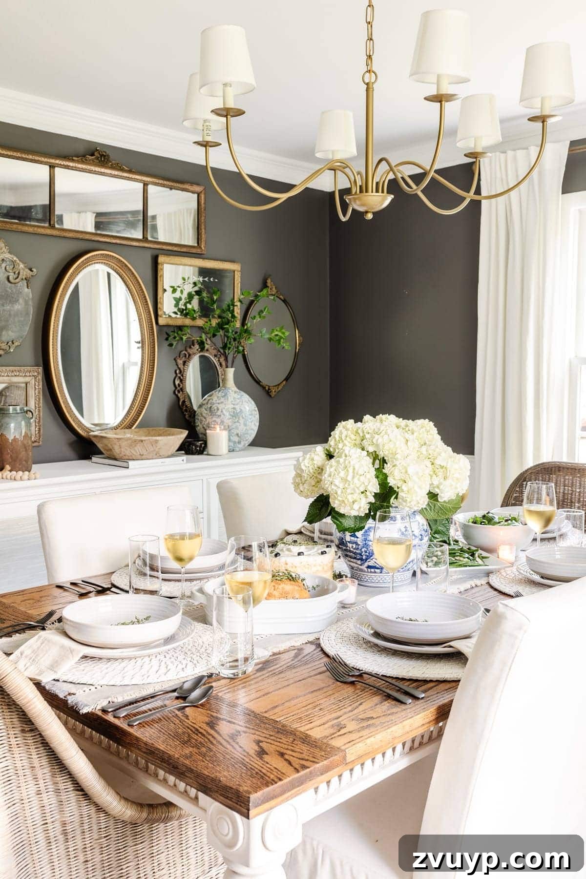 Stylish Dining Table Decor on a Budget Plus Affordable Dinnerware Gems 3 Elegant modern traditional tablescape for Mother's Day
