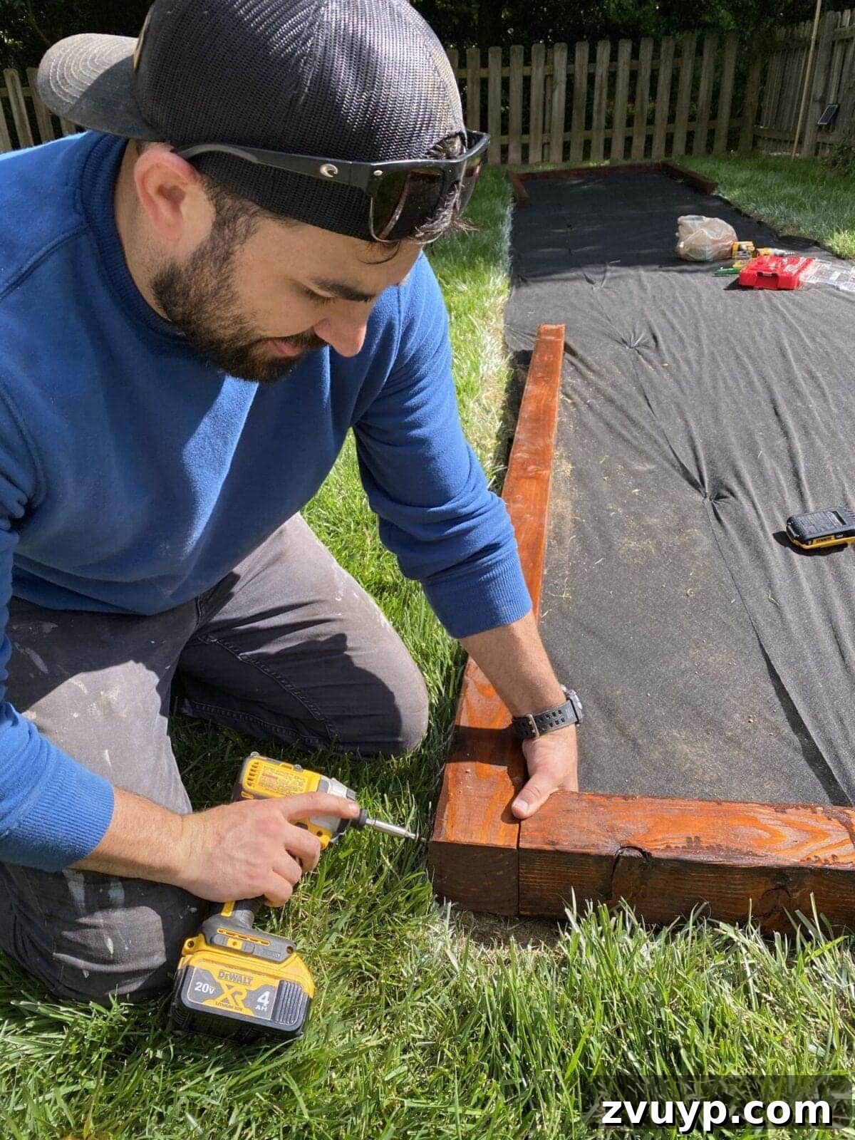 Get Rolling Build a Bocce Court in a Weekend 14 Building the initial wood frame box for the bocce court