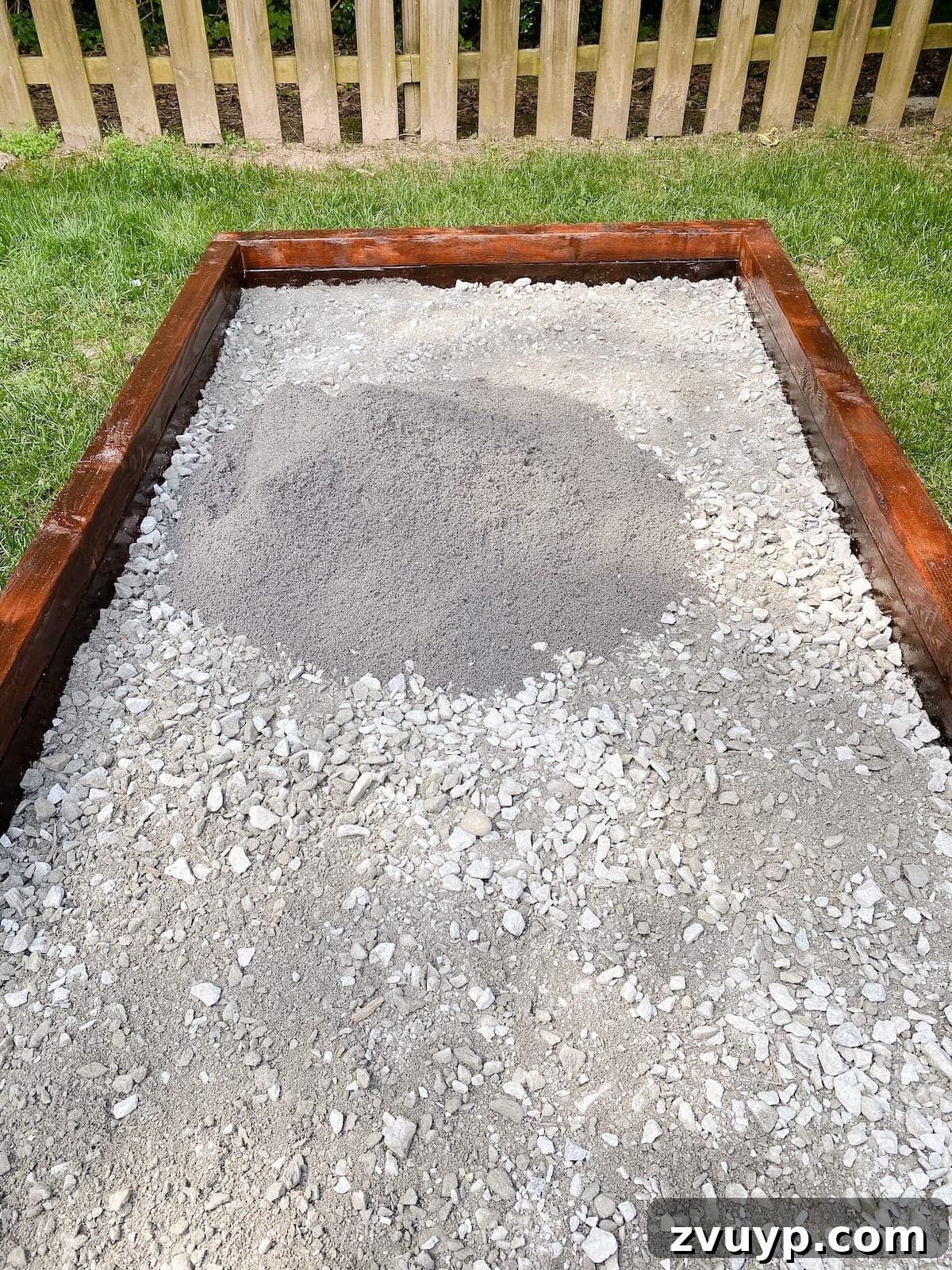 Get Rolling Build a Bocce Court in a Weekend 23 Spreading screen washing and paver base for a DIY bocce ball court surface