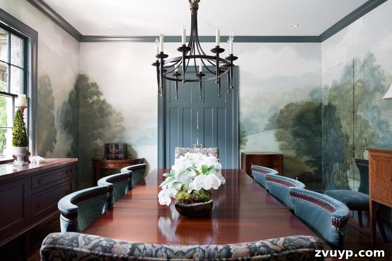 Classic Allure Scenic Wallscapes 4 Charlotte Terrell mural in a dining room