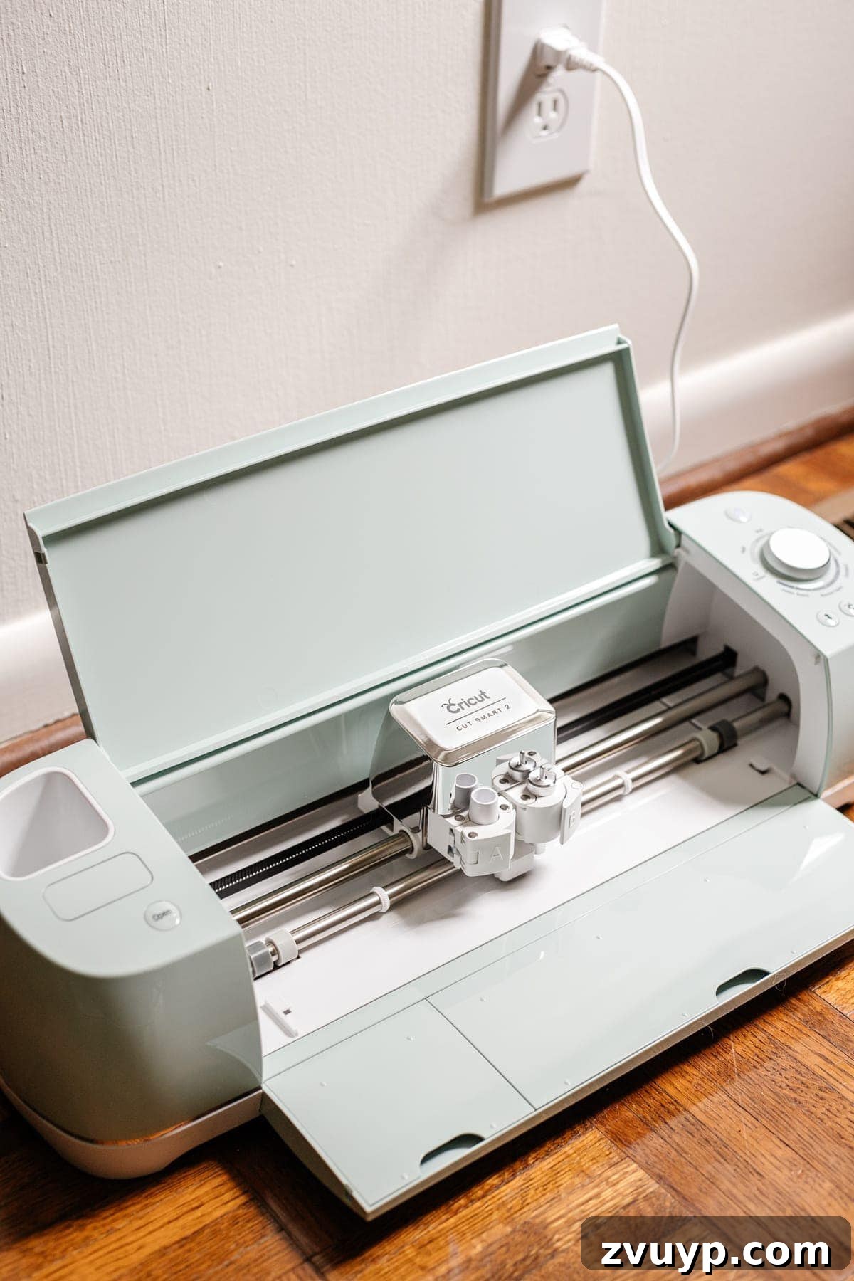 Craft a Custom Floral Outdoor Rug with a Cricut Stencil 3 Person making a custom floral block stencil with a Cricut Explore Air 2 machine