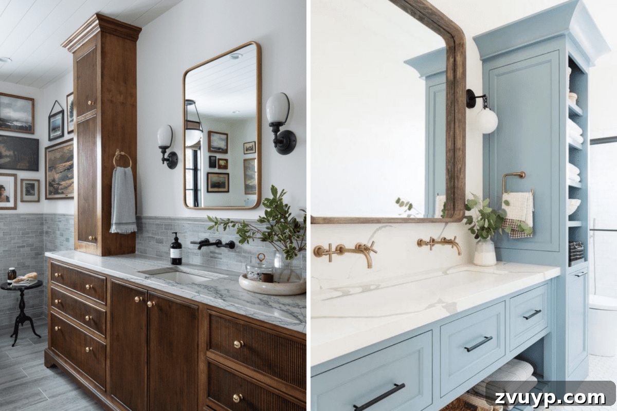 10,000 Followers' Top Picks for Bathroom Designs 17 Wood Vanity Cabinet vs Painted Vanity Cabinet for bathroom style