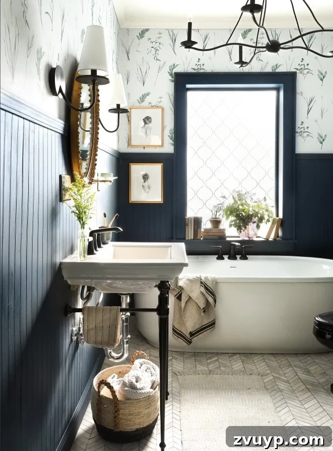 Designer Approved Shades of Navy Blue 10 Behr Chimney - I Spy DIY - dark blue paint in bathroom