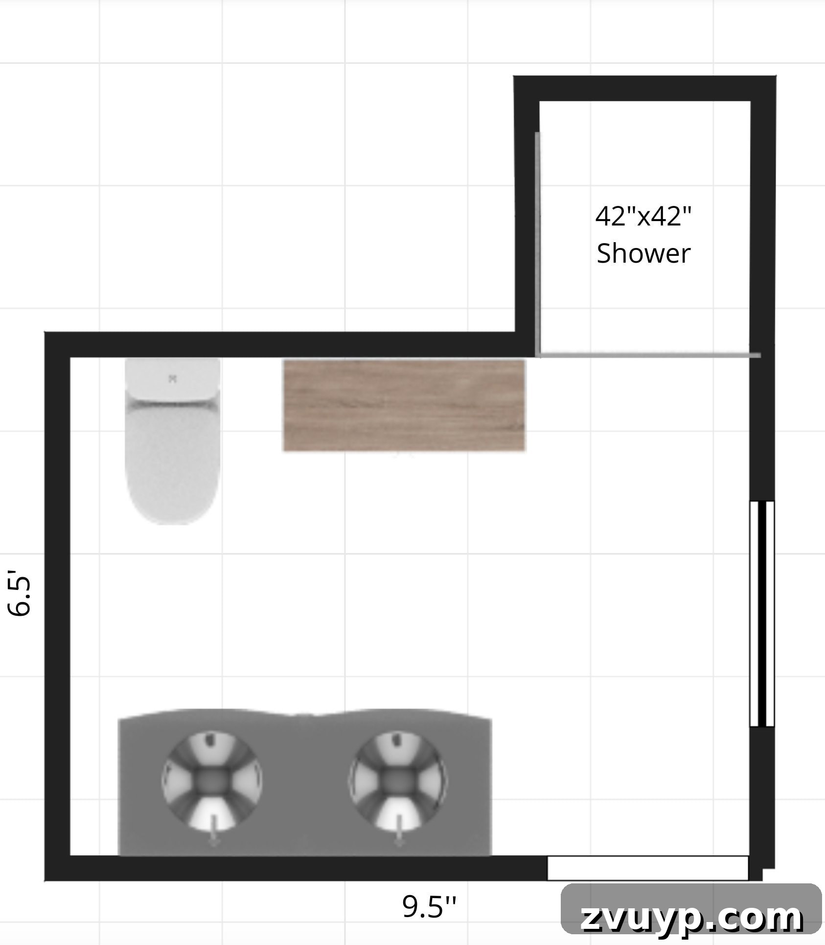 Our Timeless Bathroom Design Blueprint 5 Current small bathroom layout plan for renovation.