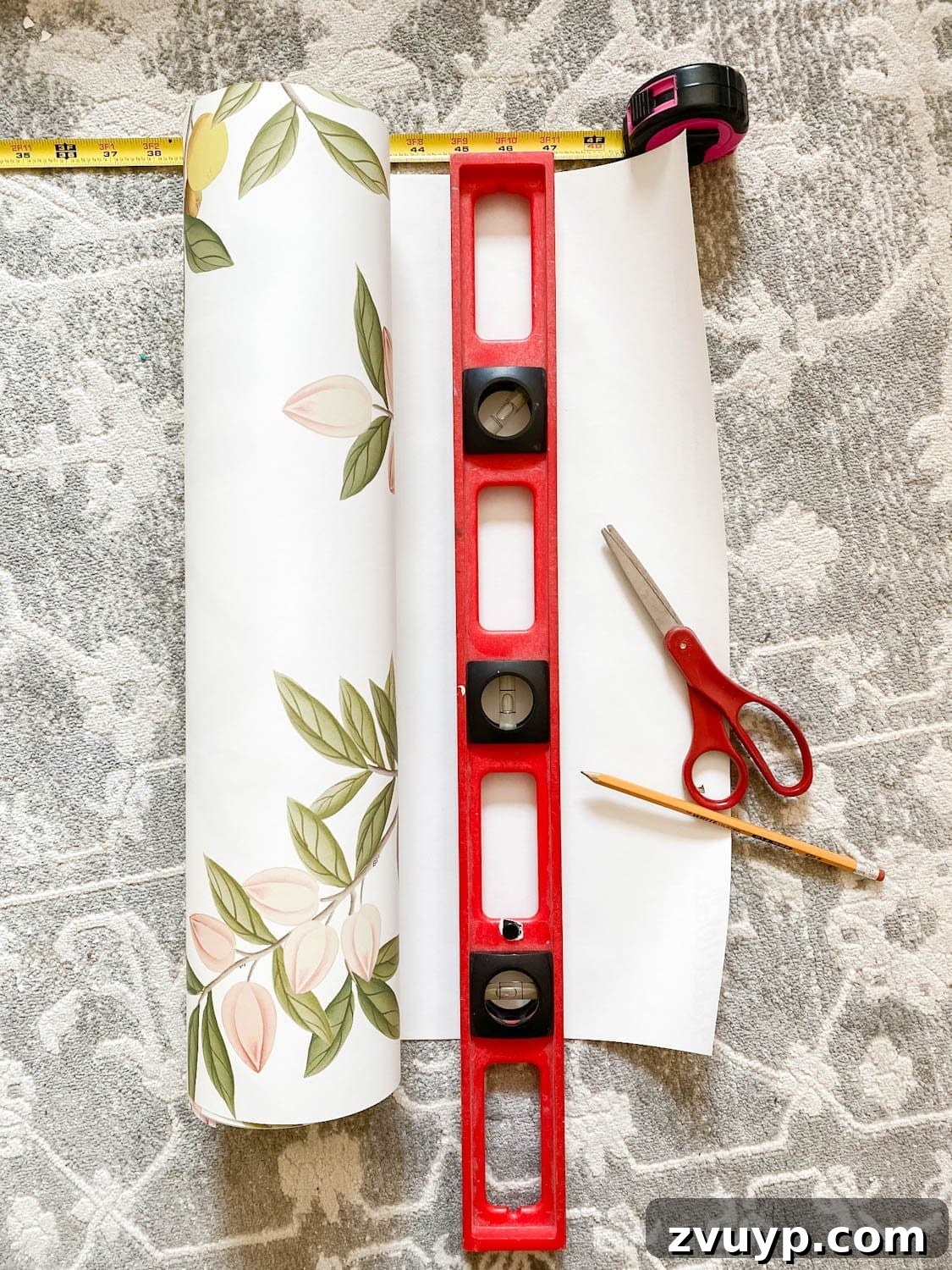 Transforming Walls with Framed Wallpaper Inserts 7 measuring and cutting wallpaper
