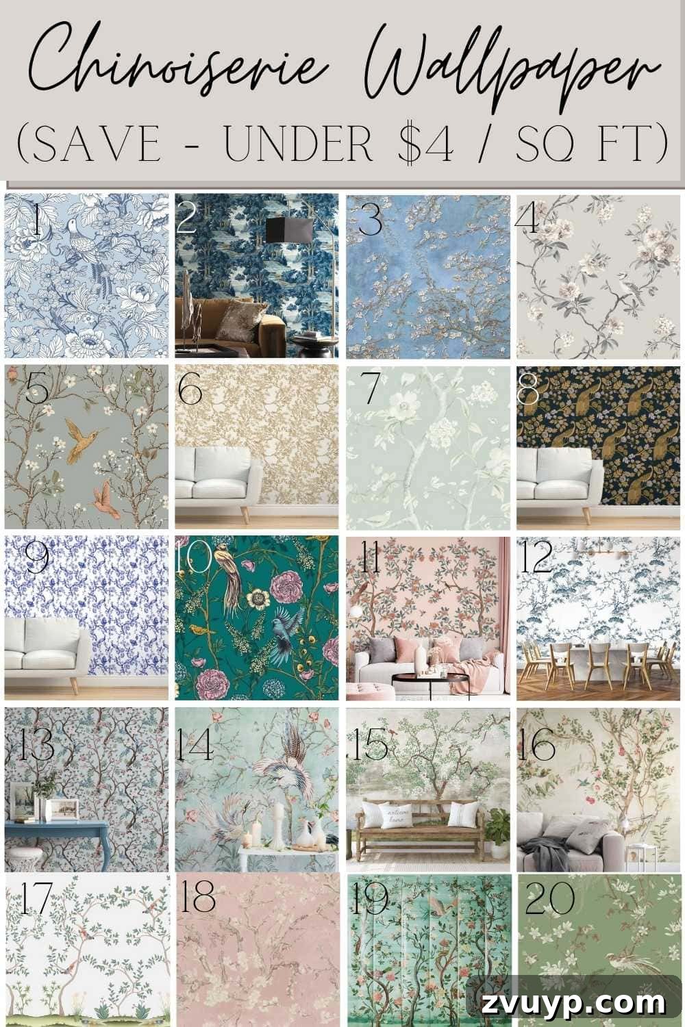 Chinoiserie Wallpaper: Splurge vs Save for Every Budget 4 Affordable Chinoiserie Wallpaper