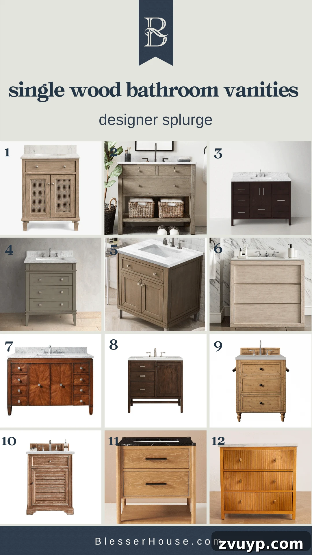 Elevate Your Space: Stylish Wood Vanities for Every Budget 7 High-end designer single wood bathroom vanities for a luxurious touch