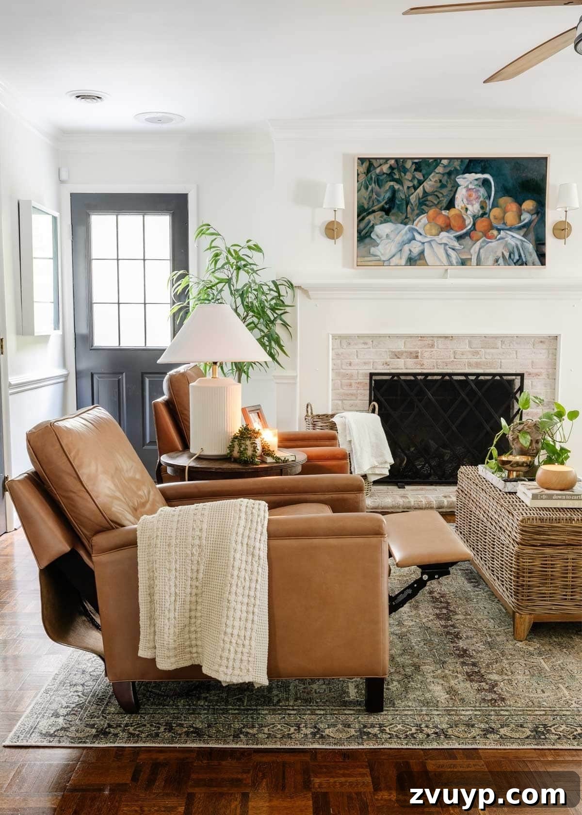 Close-up of luxurious leather recliners in a living room, highlighting craftsmanship and material quality