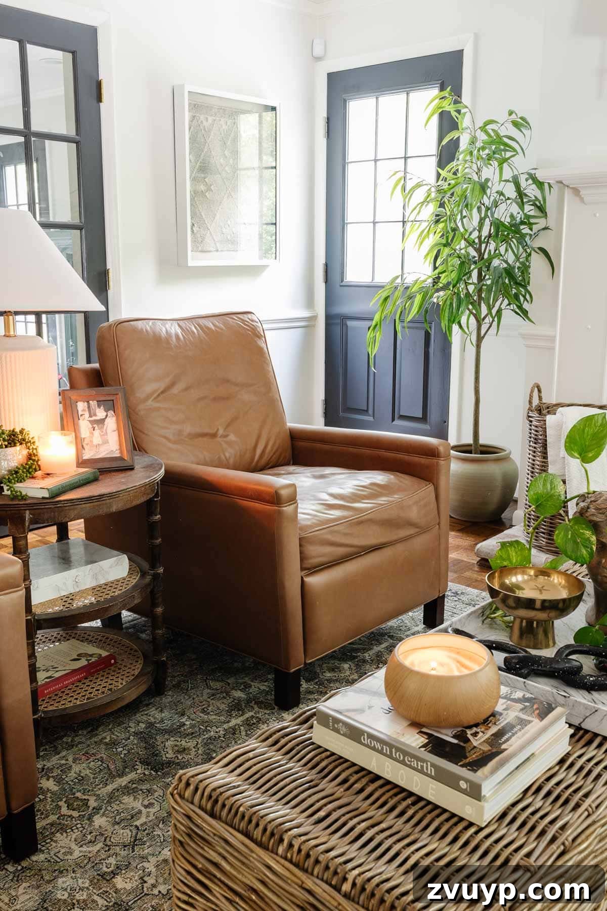 Stylish Pottery Barn recliner in a cozy living room, showcasing its modern design and comfort