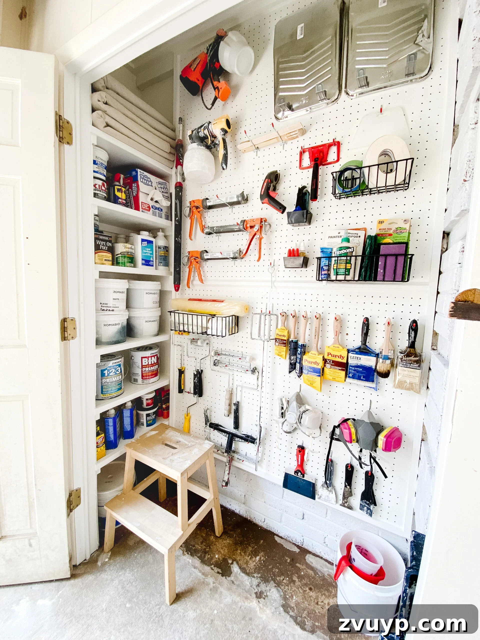 Clever Paint Storage Closet Solutions 12 organized paint storage closet