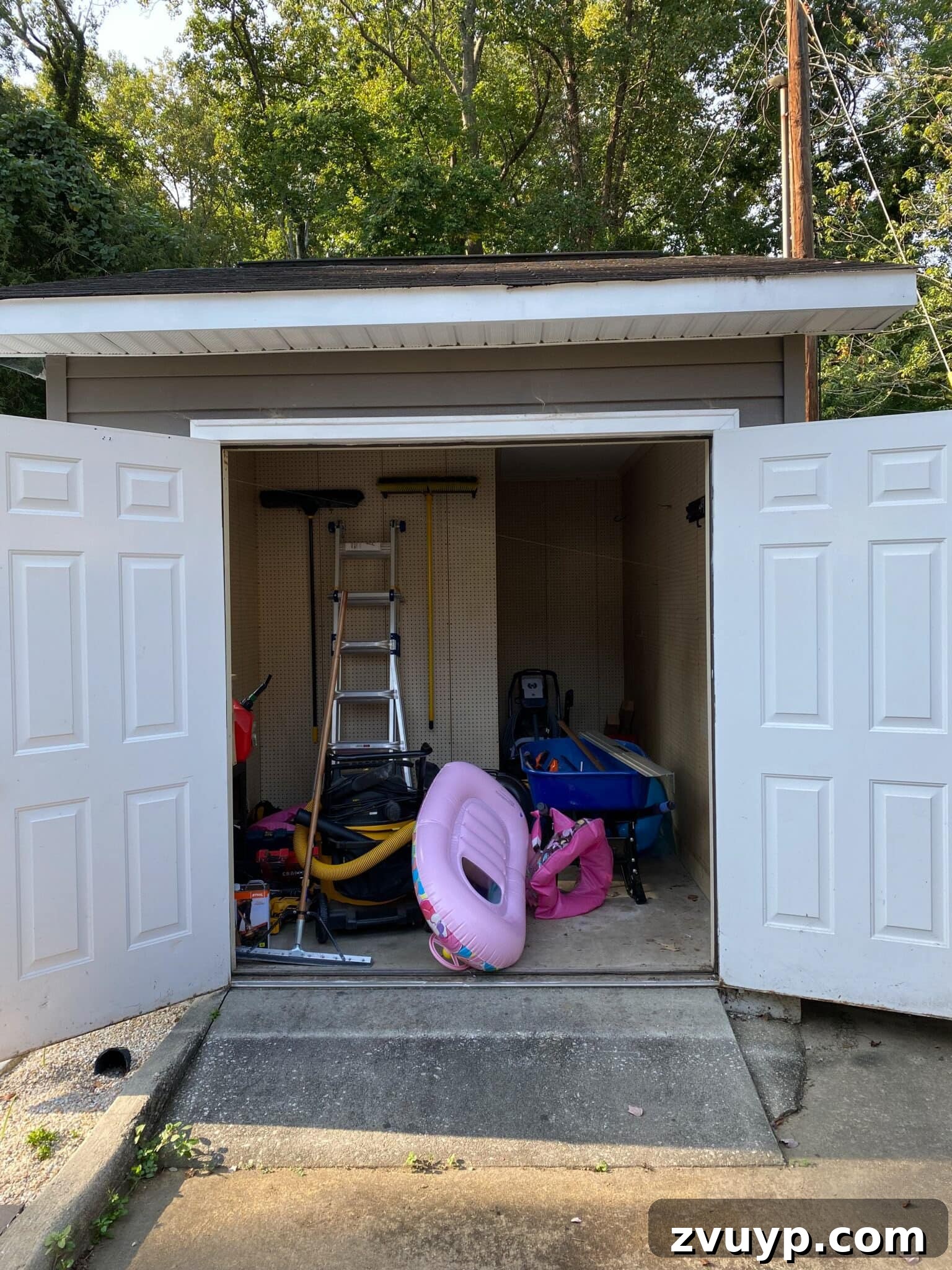 Transform Your Space: Home Gym Ideas for Basements, Garages, and Sheds 4 Before shot of a rustic backyard shed awaiting transformation