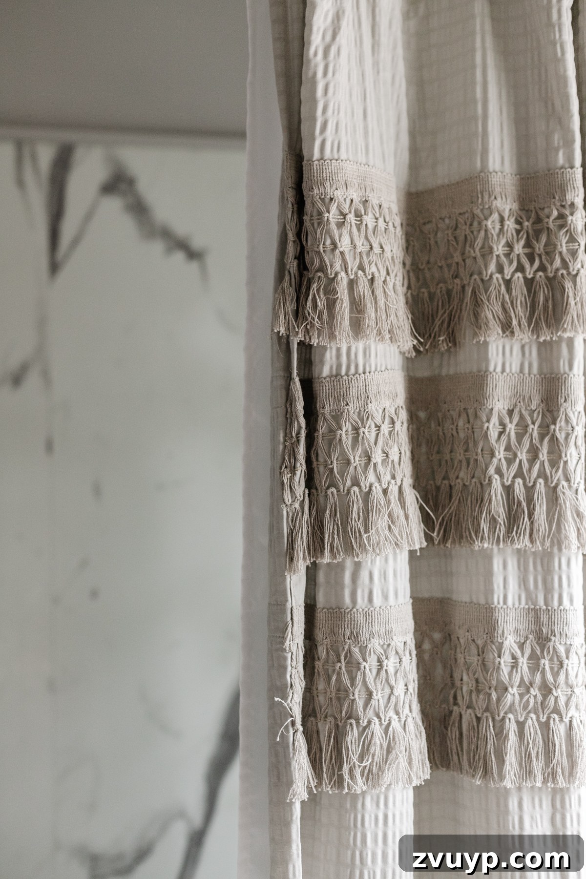 High-Contrast Haven: Black and White Bathroom Updates 16 gray shower curtain