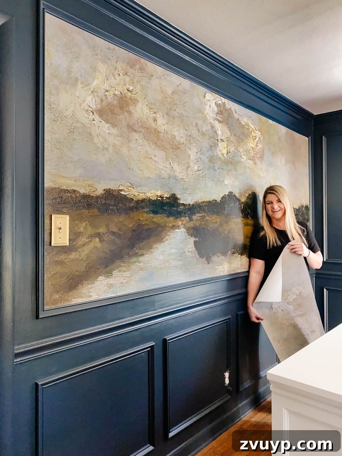 Dining Room's Grand Canvas: Antique Mural Wallpaper 2 antique style landscape painting peel and stick mural wallpaper