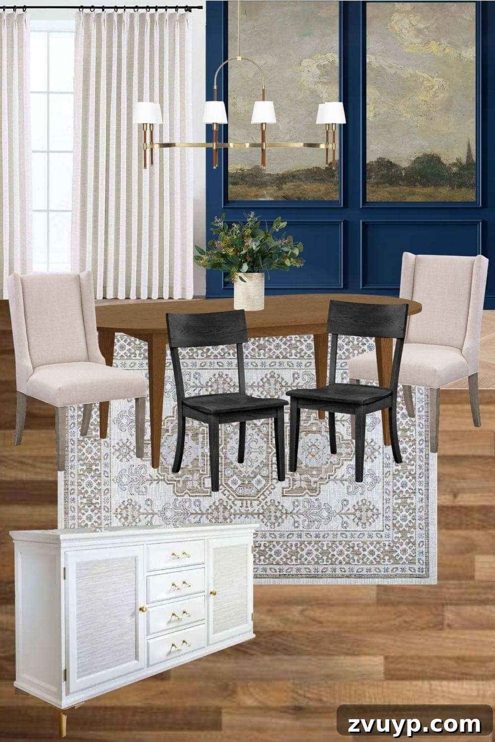 Dining Room's Grand Canvas: Antique Mural Wallpaper 12 dining room mood board