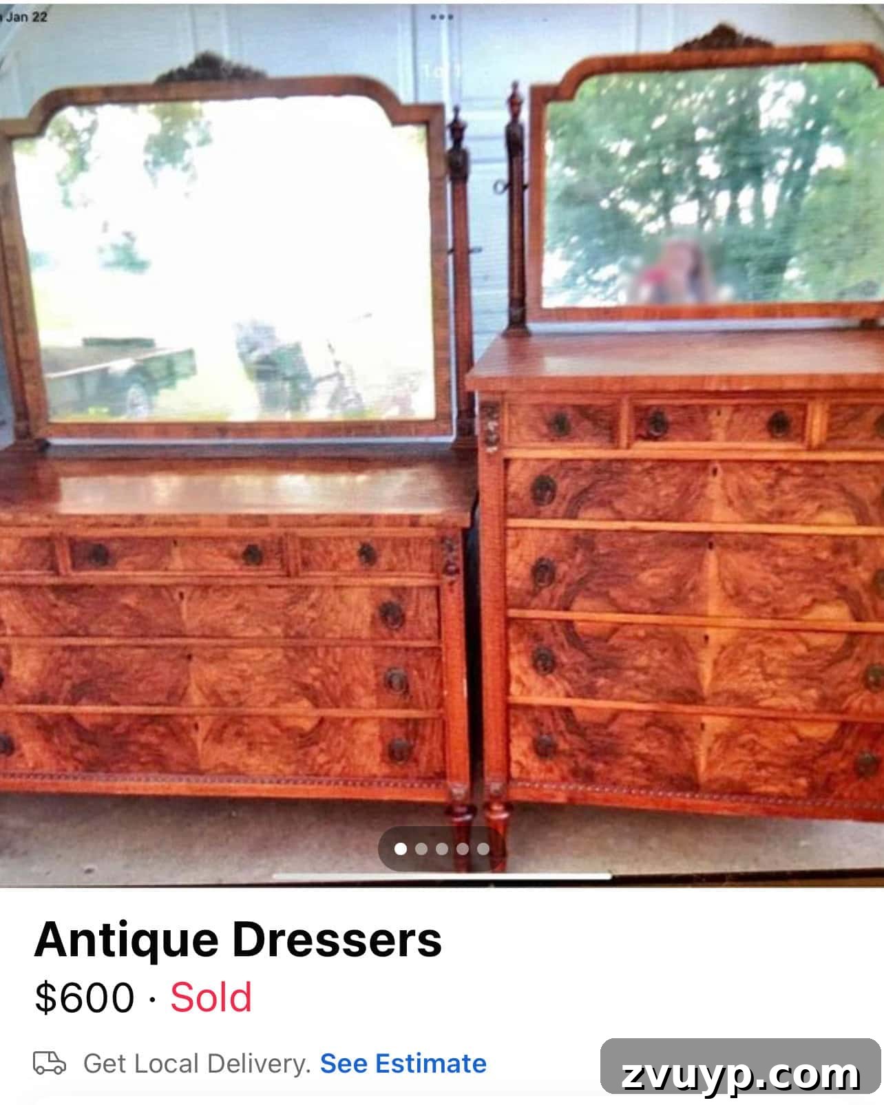 burl dressers listed on facebook marketplace