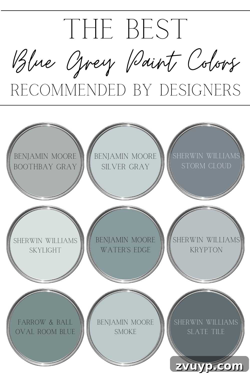 Blue-Grey Hues for a Tranquil Home Oasis 3 The best blue grey paint colors recommended by designers for a calming home