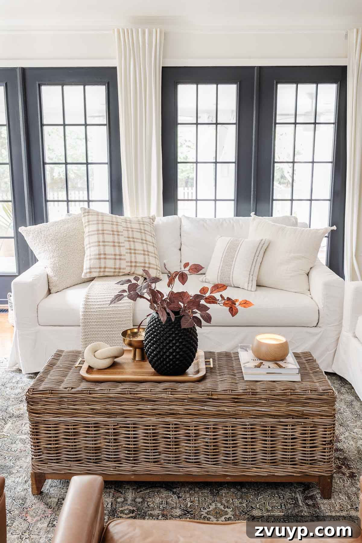 living room fall decor