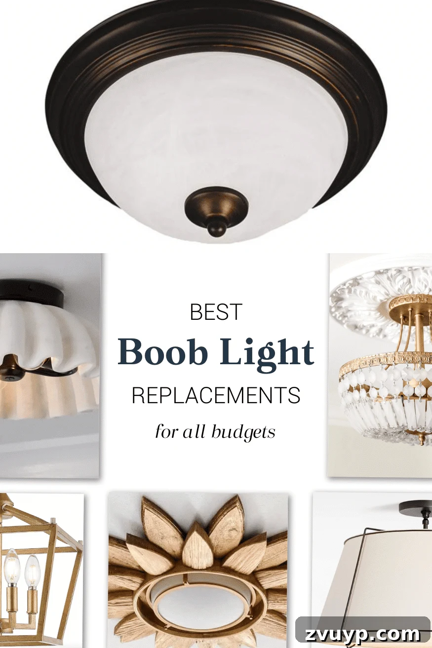 Ditch the Dome Stylish Flush Mount Replacements for Every Budget 2 Collection of stylish flush mount light fixtures as boob light replacements