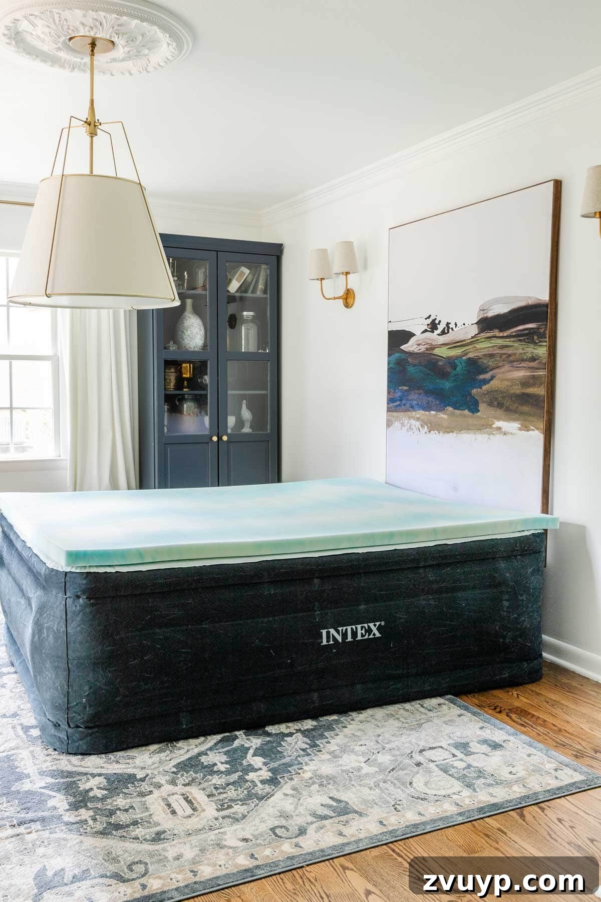 12 Brilliant Air Mattress Hacks for the Ultimate Guest Experience 6 how to make an air mattress comfortable using a memory foam topper