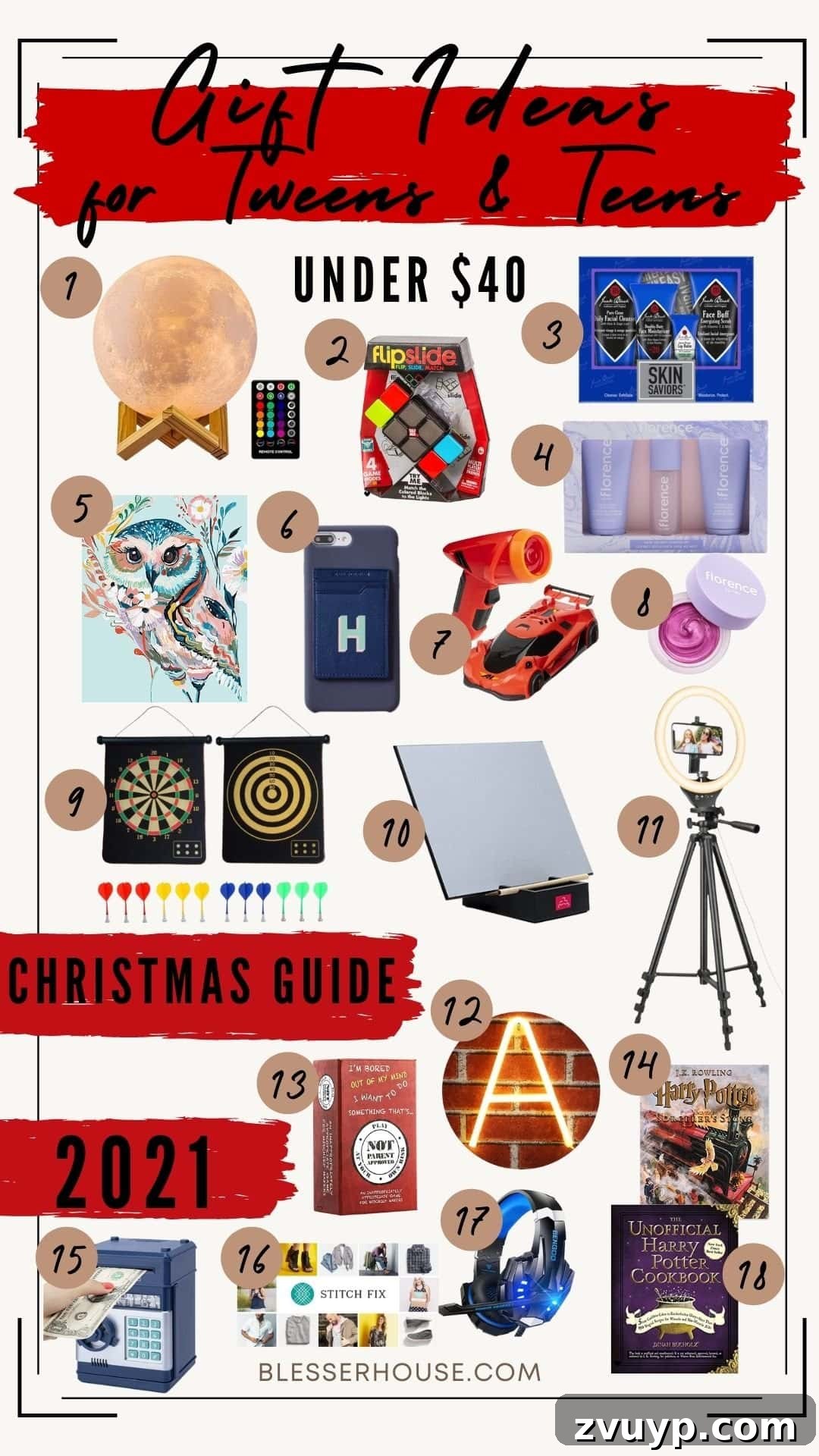 The Ultimate 2021 Christmas Gift Guide for Teens and Tweens 2 Inspiring Christmas gift ideas for teens and pre-teens under $40, featuring diverse options from tech to decor.