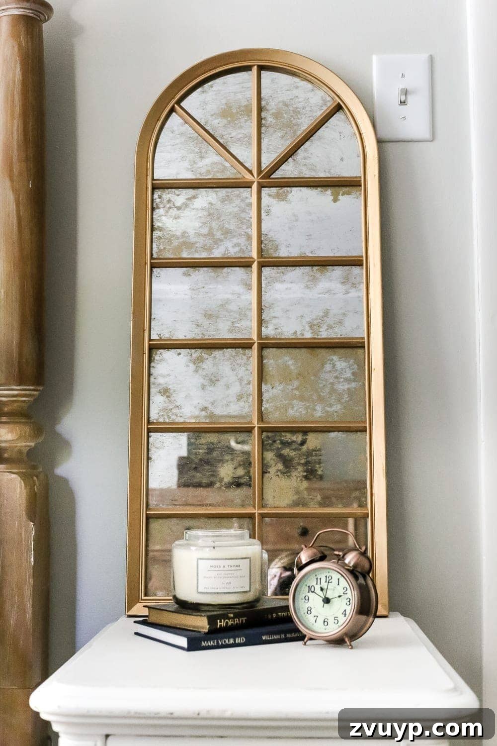 Mastering Rub n Buff: A Comprehensive Color and Technique Guide 11 Mirror frame brushed with Rub n Buff Antique Gold, displaying a richer, brighter yellow-gold finish