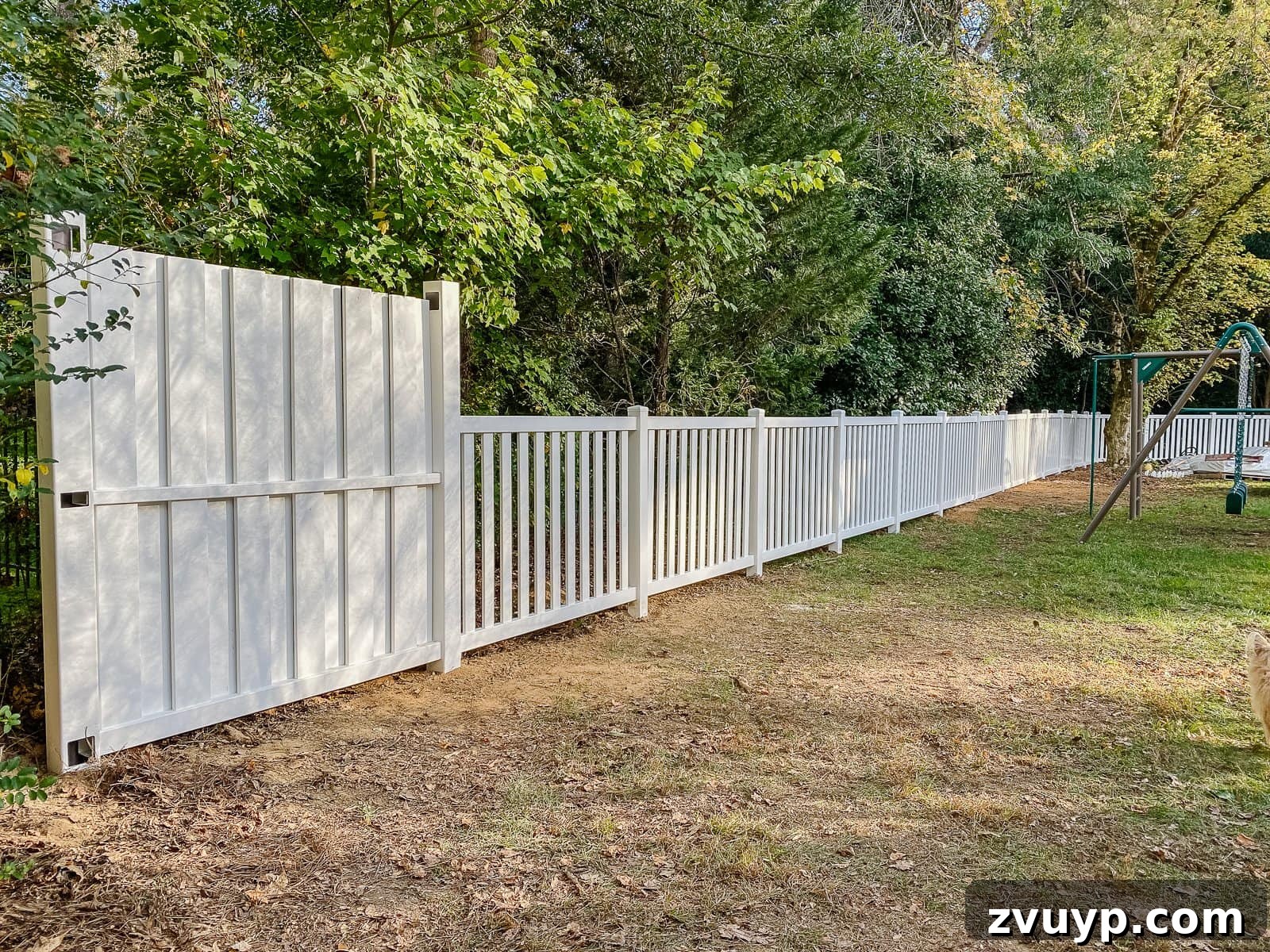 Vinyl Fence Installation Made Easy: Your Ultimate Guide 20 white vinyl fence installation with Ply Gem in a backyard