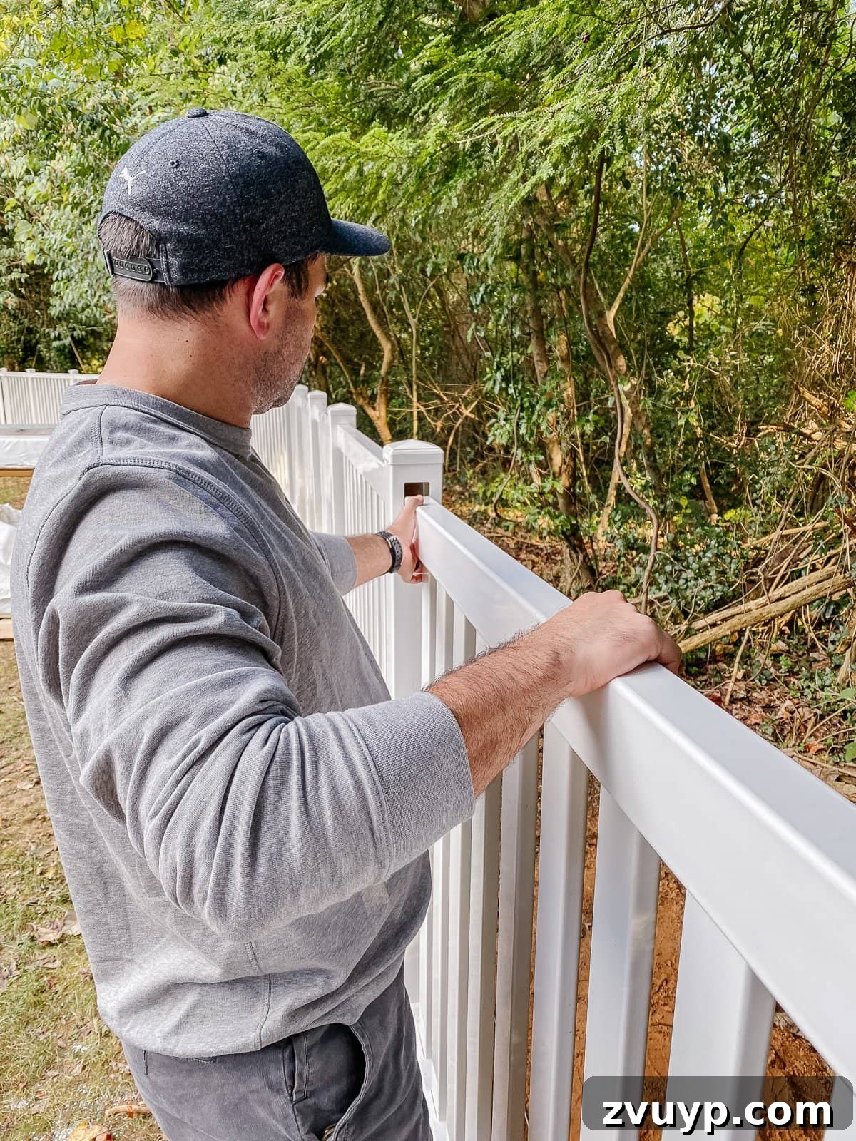 Vinyl Fence Installation Made Easy: Your Ultimate Guide 21 white vinyl fence installation using Ply Gem