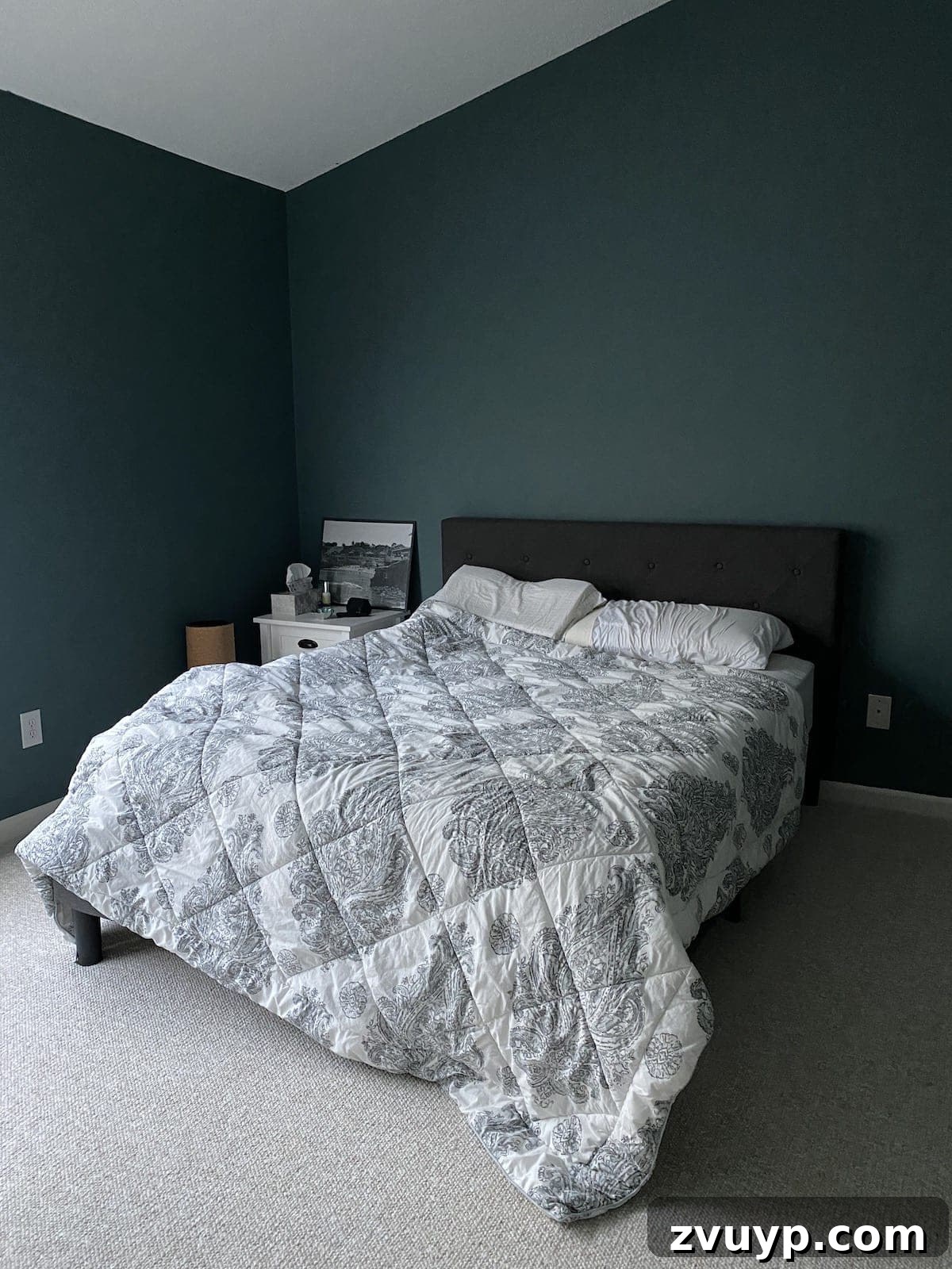 Our 21 Most Impressive Room Transformations of 2021 2 Before: Kristina's bedroom prior to makeover, showing a functional but undifferentiated space.