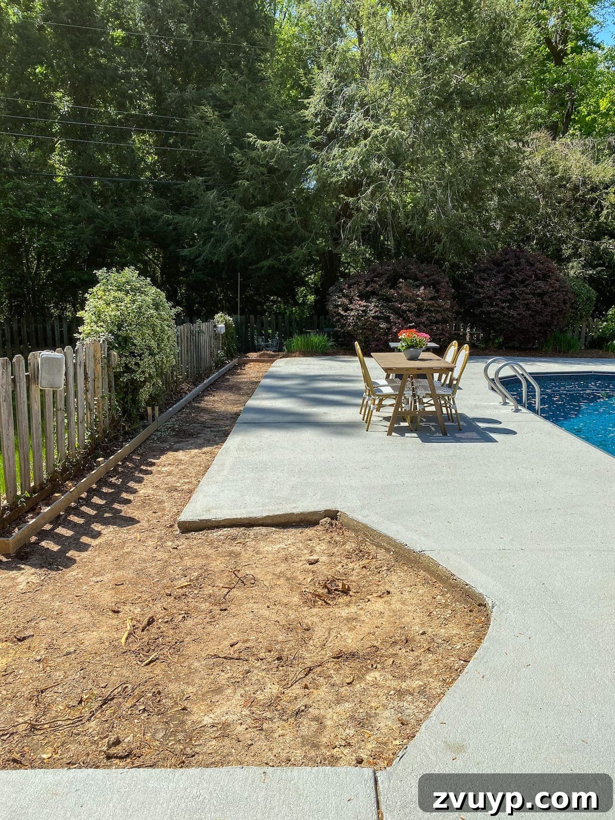 Our 21 Most Impressive Room Transformations of 2021 18 Before: Our pool area lacking shade before the DIY pergola cabana.