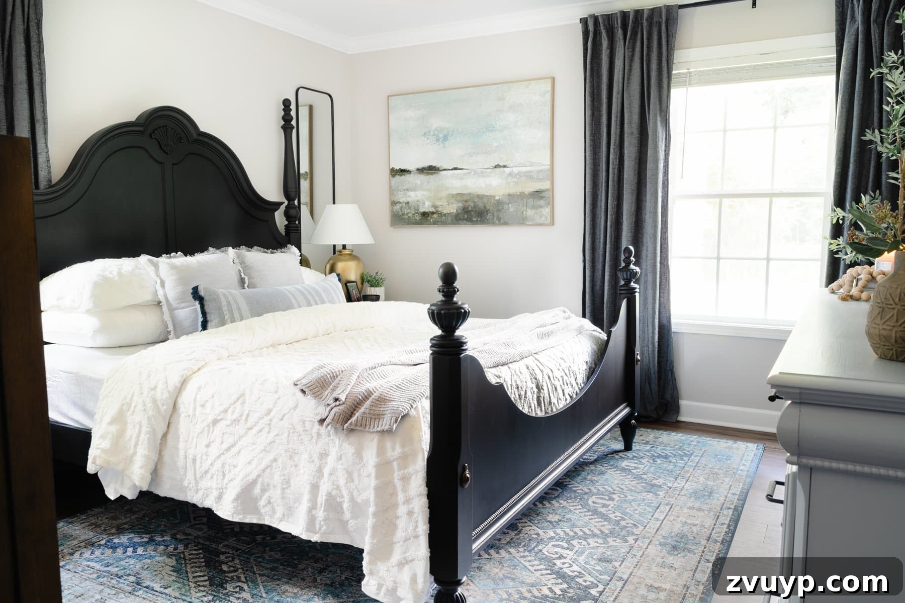 Our 21 Most Impressive Room Transformations of 2021 22 After: Richard and Ashlee's primary bedroom makeover, creating a serene and personalized retreat.