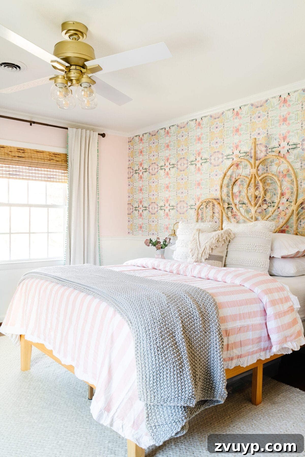 Our 21 Most Impressive Room Transformations of 2021 5 After: Olivia's boho-chic tween bedroom refresh, featuring stylish decor and a mature feel.