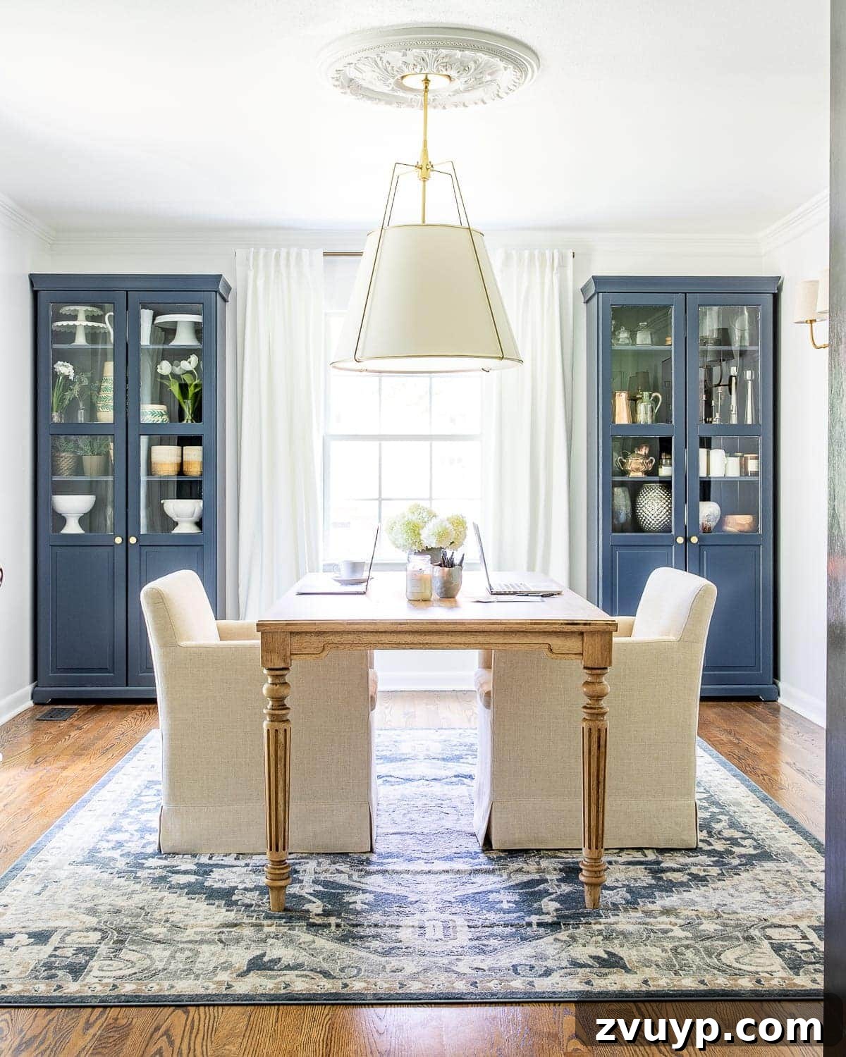 Your 2021 Product Champions 17 Stylish office rug under a desk in a home office, adding warmth, defining the workspace, and reducing noise.
