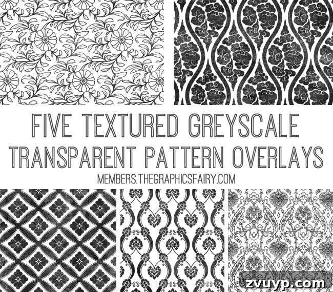 TGF Premium Delightful Spring Patterns Collection 4 Transparent overlays - Example of how distressed texture overlays enhance digital designs.