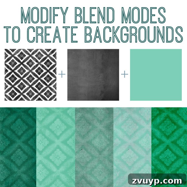 TGF Premium Delightful Spring Patterns Collection 6 Modify blend mode in Photoshop - Tutorial for creating unique backgrounds using Photoshop Elements.