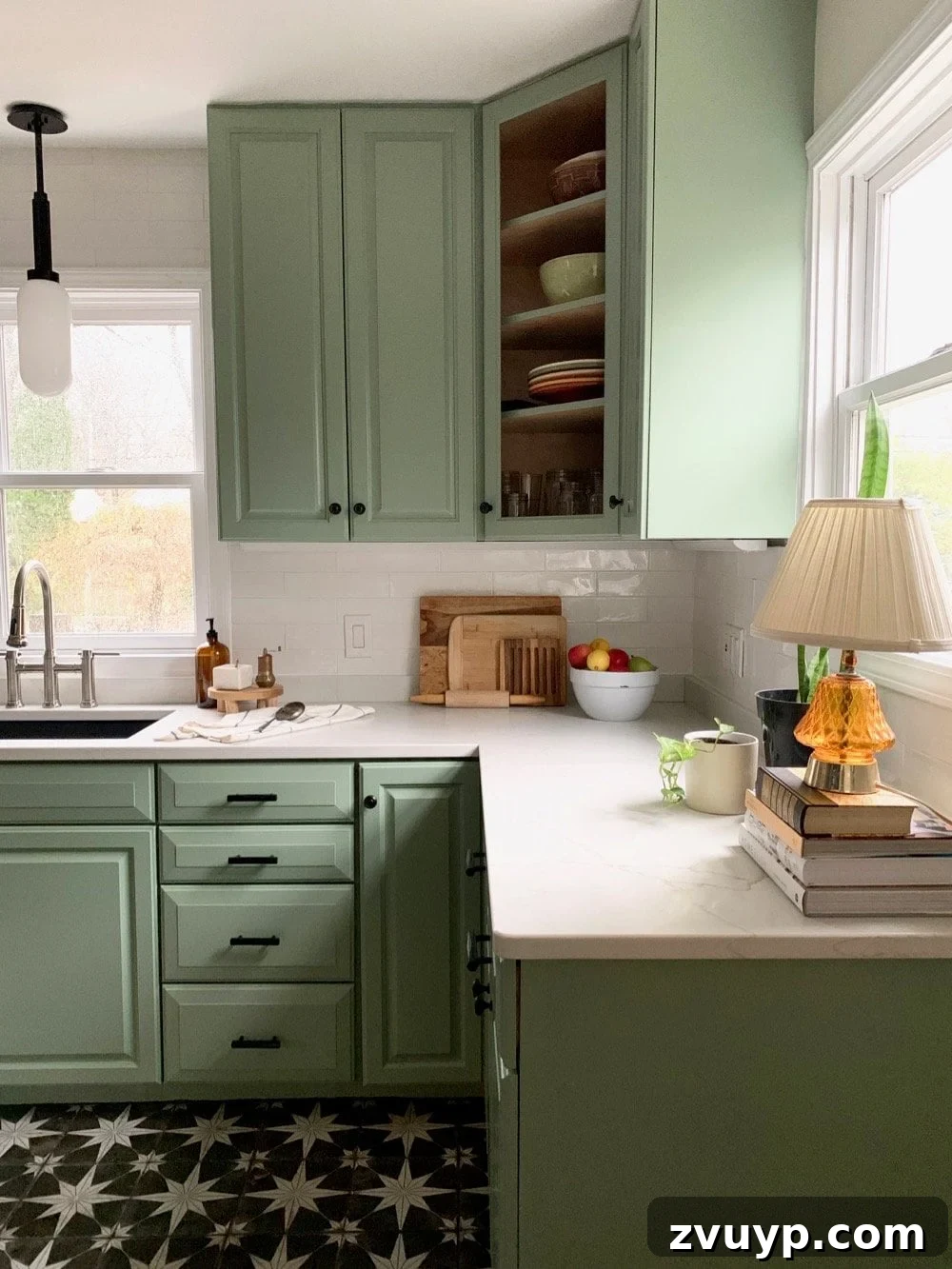 Sage Green Sanctuary: The Perfect Paint Colors for a Peaceful Retreat 7 Behr Bitter Sage kitchen cabinets, an earthy green