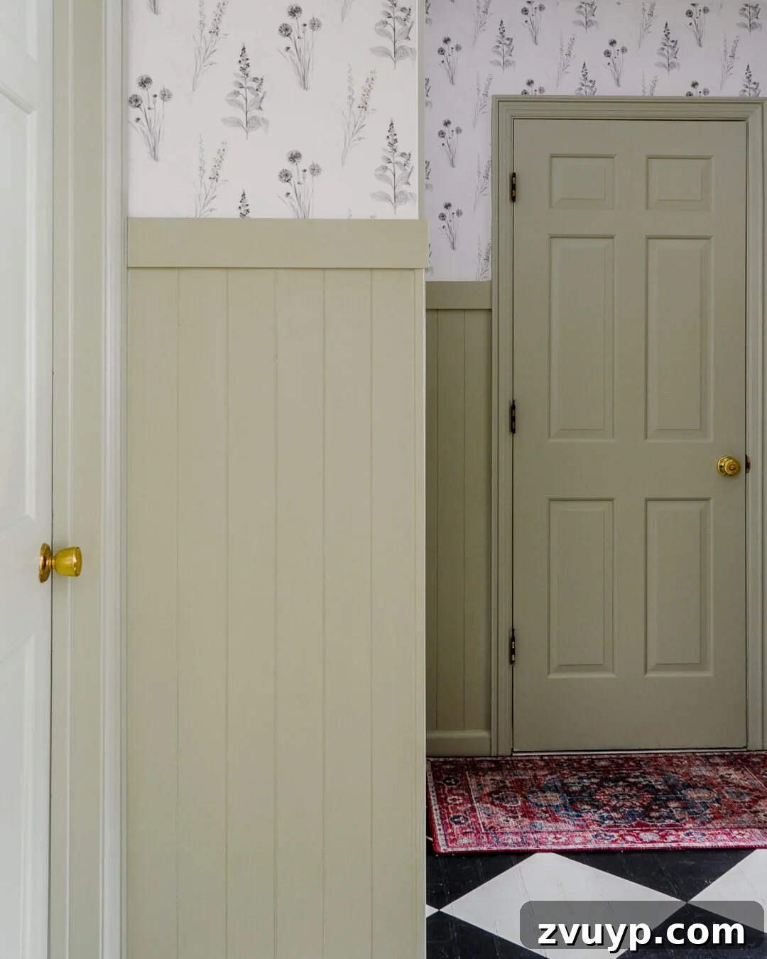 Sage Green Sanctuary: The Perfect Paint Colors for a Peaceful Retreat 8 Sherwin Williams Svelte Sage in a mudroom, a warm mid-tone green